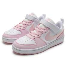 Nike 童鞋女孩休閒板鞋COURT BOROUGH魔鬼氈兒童運動鞋 DV5457-105 - 白/泡沫粉 - 查看 3