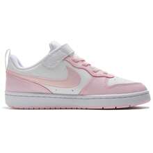 Nike 童鞋女孩休閒板鞋COURT BOROUGH魔鬼氈兒童運動鞋 DV5457-105 - 白/泡沫粉 - 查看 2
