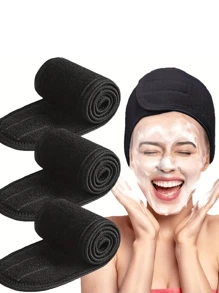 3pcs/Set Adjustable Spa Headbands, For Use With Face Wash, Makeup, Shower - Blend Knitted Hair Bands, Suitable For Normal Hair Turban Headband Sweatband, Hairband Fall Winter Hair Accessories For Women For Vacation Outfits Woman Elegant Scarf Women Bandanas Soft Headwrap - Multicolor - View 3