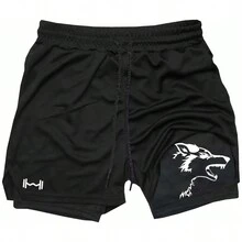 Oversized T-Shirt And Thermal Shorts Wolf Weight The Perfect Set - 黑色 - 查看 3