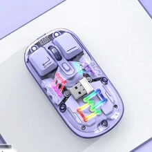 轻便便携式蓝牙双模无线鼠标，可充电静音电脑笔记本电脑办公游戏 RGB 背光 T200 双模无线鼠标 2.4G/蓝牙 5.0 磁性充电设计 - 彩色 - 查看 8