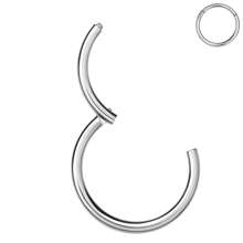 1pc Hinged Hoop Nose Rings 18G 16G Septum Ring Body Piercing Jewelry Helix Cartilage Rook Earring For Women And Men - Silver - View 18