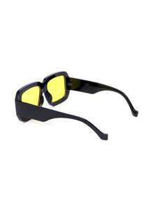 1 chiếc kính thời trang đường phố Hip-Hop hình bầu dục cỡ lớn cá nhân hóa - khung đen khiêu dâm - Xem 5