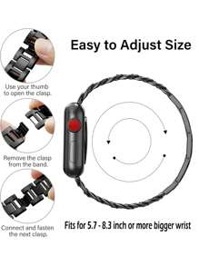 1pc Compatible With Apple Watch Band, Black Metal Double Chain Adjustable Watch Strap Bracelet Fits Ultra 3 2 1 SE S9 S8 S7 S6 S5 S4 S3 S2 S1 Series, Fashionable Hollow Design Unisex Smartwatch Strap Gift, Not Include Watch, 38mm/40mm/41mm/42mm/44mm/45mm/46mm/49mm