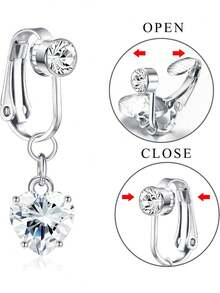 AVYRING 3 件装假肚脐环 假肚脐环 夹式肚脐环 不锈钢非穿孔假肚脐环 女士 - 彩色 - 查看 2