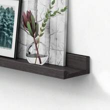 5ps 15.7 Inch Long Floating Bookshelf For Room Black Wall Mounted Shelves With Lip For Storage, Display Picture Ledge Shelf For Bedroom Bathroom Kitchen Living Room Wall Decor Black - Black - View 2