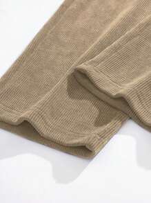 2pcs/Set Corduroy Straight Leg Casual Pants, Loose Fit Versatile Sporty Trousers For Men, Spring & Autumn - Multicolor - View 4