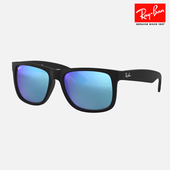 Ray-Ban Unisex Thin Injection Molded Rectangular Frame Fashion Glasses,  Justin Series Fashion Tinted Lens Shades, Suitable For Adults, Boyfriends/Girlfriends, Husbands/Wives, Parties, Driving, Sports, Travel Etc.