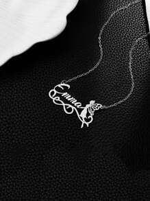 1pc Customized Stainless Steel Necklace With Personalized Name Tag/Pendant, Unique Gifts For Teenagers, Children, Friends, Couples, Anniversary, Mother's Day, Birthday, Graduation, Wedding, Party