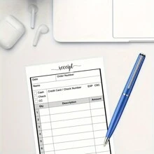 1pc/50pcs Order Book, Receipt Book, 3.5"X5.5" Handheld Carbonless Copy Order Form, Carbonless Copy Invoice Booklet, Cute And Convenient For Small Specialty Stores, Business Enterprise,School Supplies,Back To School