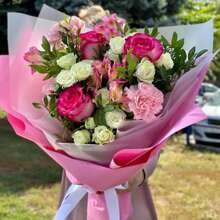 20pcs/Pack 58*58cm Dual Color Waterproof Europian-Style Paper Flower Wrapping Paper For Gift Packaging, - Orchid Purple + Light Pink - View 5