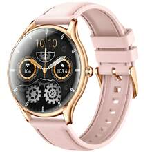 KELEEL 女士 AMOLED 智能手表（接听/拨打电话）、1.43 英寸高清健身手表、带心率血氧睡眠追踪器的活动追踪器、IP67 防水智能手表，兼容 Iphone Android - 矽膠款 - 查看 14