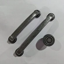 1pc Retro Cupboard Pull Handles Metal Ancient Iron Zinc Alloy Wardrobe Kitchen Drawer Cabinet Door Handle Furniture Knobs Hole Distance 96mm/128mm/ Single Hole - Ancient Iron - View 7