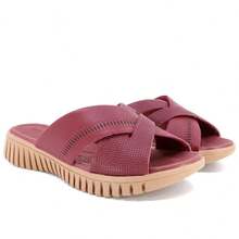 Usaflex Platform Sandal Leather Strap Laser Detail - 紅色 - 查看 1