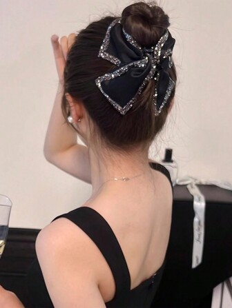 1 件时尚发夹，时尚实用，适合派对、户外和日常使用发夹发夹发夹发夹发夹发夹，休闲秋冬发饰，适合女士蝴蝶结度假装扮