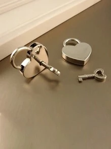 Set de pequeño candado con forma de corazón con llave - Candado metálico con forma de corazón, apto para maletas, portátiles, cajones, carteras - Juego de cierres decorativos pequeños para bolsas