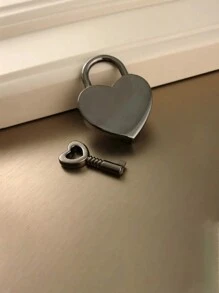 Set de pequeño candado con forma de corazón con llave - Candado metálico con forma de corazón, apto para maletas, portátiles, cajones, carteras - Juego de cierres decorativos pequeños para bolsas