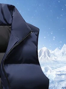 1 件男士休闲无袖夹克 - 寶藍色 - 查看 4