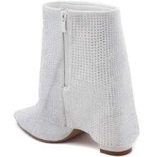 Botte De Cheville, Confectionnée En Strass - White - View 3