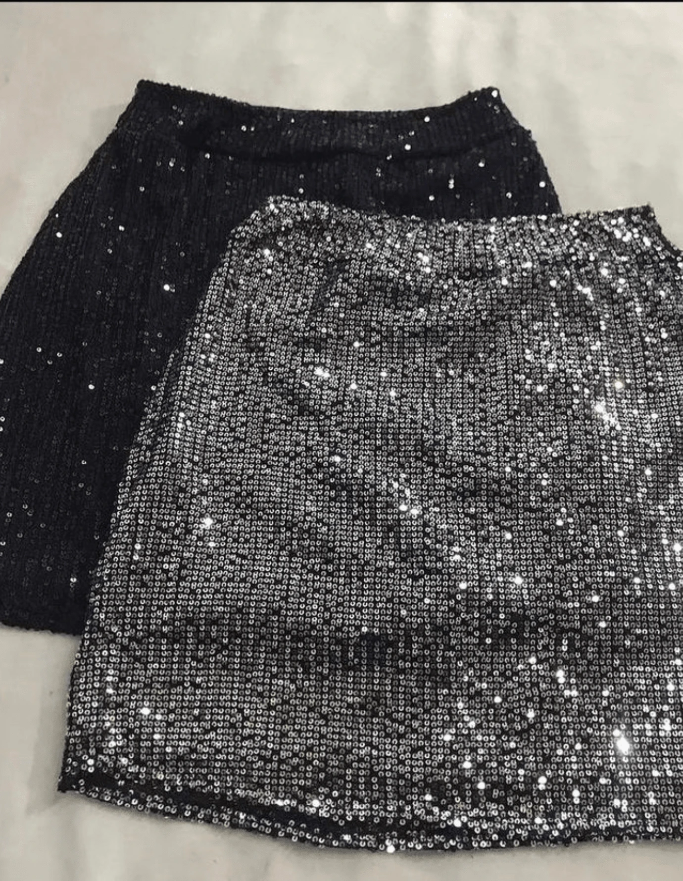 SEQUIN SKIRT - 黑色 - 查看 1