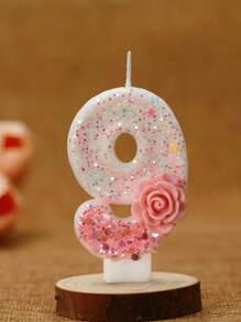 1支创意粉白渐变玫瑰花数字蜡烛，适用于生日蛋糕、派对及蛋糕装饰、房间装饰、礼物、生日蜡烛、生日装饰、生日快乐、蛋糕蜡烛、毕业典礼房间装饰 - 彩色 - 查看 21
