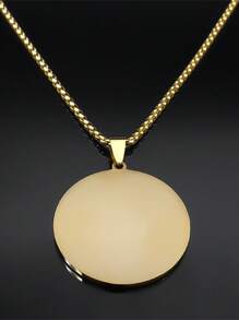 Seven Angels Round Medal Pendant Necklace For Men And Women Gold Silver Solomon Protective Chain Stainless Steel Seal Pendant Necklace