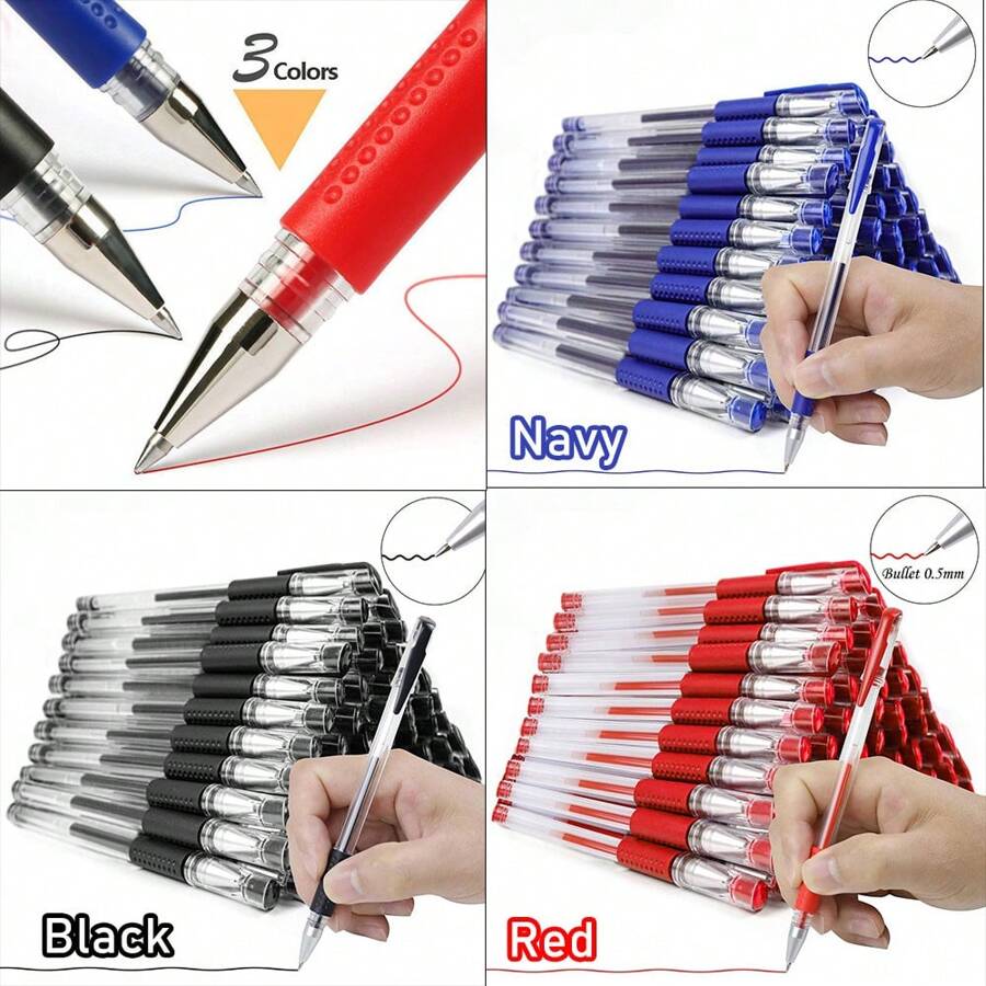 20pcs Minimalist Gel Pen, Minimalist Multi-Purpose Gel Rollerball Pen For Office, School Student Back To School - Blue - View 1