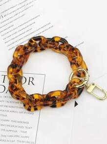 1pc Minimalist & Fashionable Acrylic Leopard Print Multi-Color Chain Key Chain, Phone Chain, Bag Charm Decoration, Suitable For Daily Wear, Commemorative, Multi-Occasions Car Accessories School Cute Goth Y2k Halloween Accessories Teachers Day Christmas Gift Ideas Bag Accessories Lanyards With Id Holder Car Accessories Bag Charms
