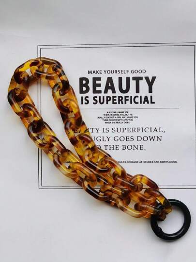 1 szt. Minimalistyczny i modny akrylowy łańcuszek z nadrukiem w panterkę, wielokolorowy, breloczek do kluczy, breloczek do telefonu, ozdoba na torbę, odpowiedni do codziennego noszenia, pamiątkowy, na wiele okazji, akcesoria samochodowe, szkoła, urocze gotyckie akcesoria Y2k na Halloween, pomysły na prezenty na Dzień Nauczyciela, akcesoria do toreb, smycze z uchwytem na identyfikator, akcesoria samochodowe, zawieszki do toreb