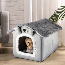 40*38*35CM Pet Cat Kitten Dog Beds Fleece Bed Pyramid Cozy Washable Warm House Cave