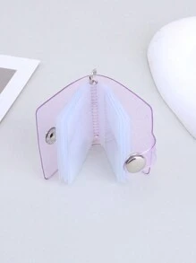 16 Sheets/1 Book/1 Inch, Sparkly White Mini Photo Album Keychain, Simple & Delicate Bag-Insert Style Id Card Holder Back To School,Back To School,School Supplies