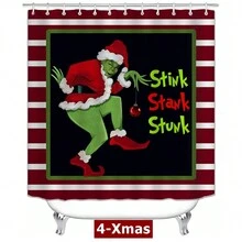 3D Printed Waterproof Bathroom Shower Curtain Heavy Duty Polyester Fabric Bath Curtain Sets Mildew Resistant With 12PCS Hooks Bathroom Accessories 72''x72'', 72''x78'' Home Bathroom Decor Fall Decor Back To School - Multicolor - View 10