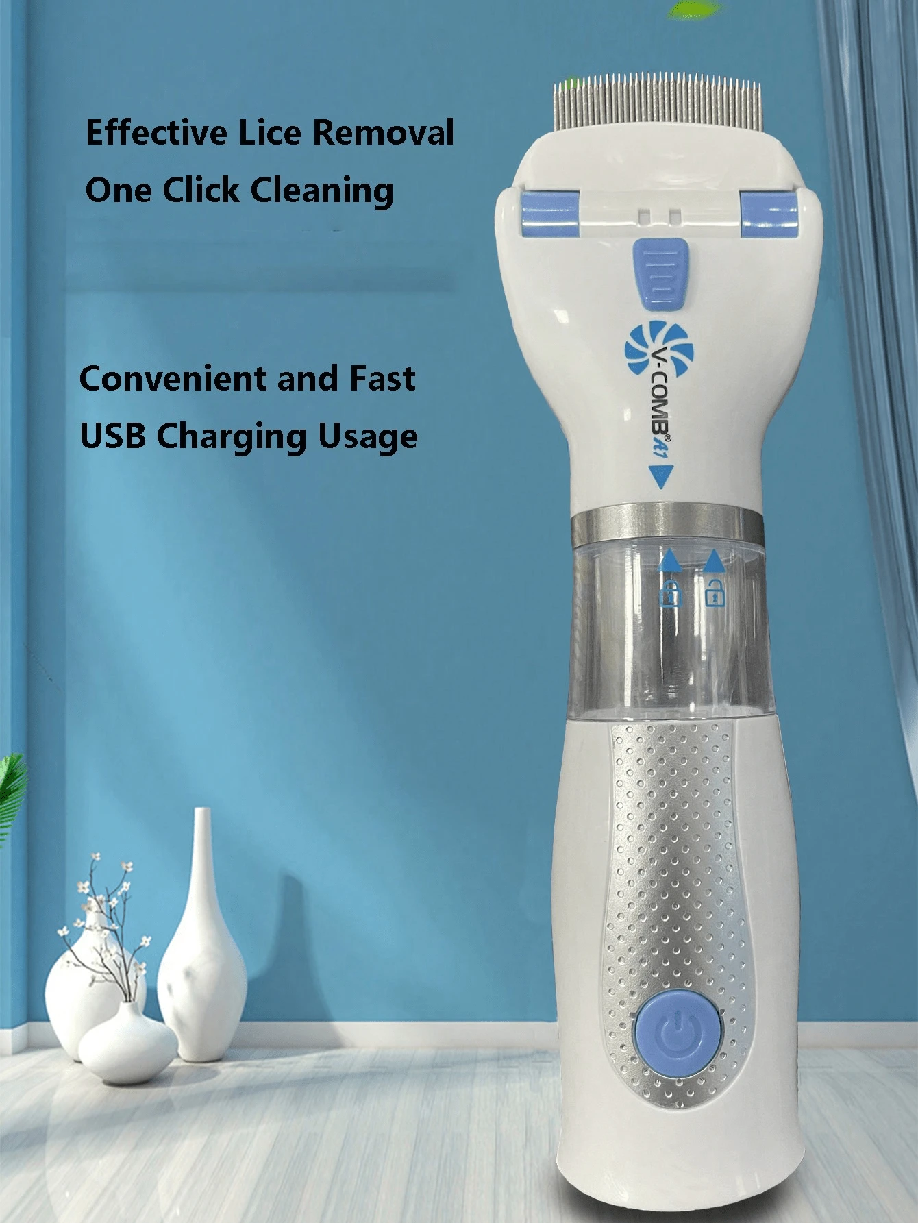 USB-Charged Electric Pet Flea Remover, Flea Cleaning Brush Comb, Lice Removal Comb, Flea Catcher For Pets And Dogs. - White - View 1
