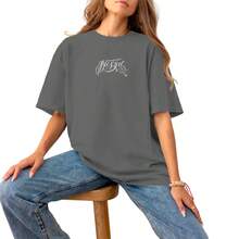 Women's Basic T-Shirt Blouse Premium Print Comfortable Casual Stylish - Xám - Xem 1