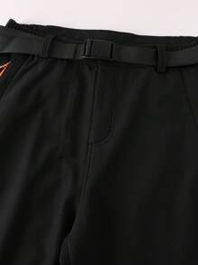 LEDUNTINO Calças de lã grossas casuais com zíper da moda masculina, esportivas, sólidas, com elasticidade, presente para namorado, calças quentes à prova de vento para inverno e outono, à prova d'água, emendadas, calças de acampamento, primavera e outono, calças masculinas