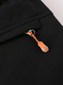 LEDUNTINO Calças de lã grossas casuais com zíper da moda masculina, esportivas, sólidas, com elasticidade, presente para namorado, calças quentes à prova de vento para inverno e outono, à prova d'água, emendadas, calças de acampamento, primavera e outono, calças masculinas