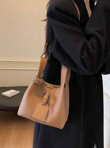 Casual Minimalist Fashion PU Leather Shoulder/Crossbody/Handbag With Inner Pocket