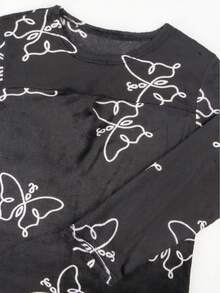 2Sets Conjunto de Pijamas Polar para Mujeres Mayoreo, Pijama de Invierno Grueso y Abrigado ,Cómodos y Relajados - Blanco y Negro - Ver 10