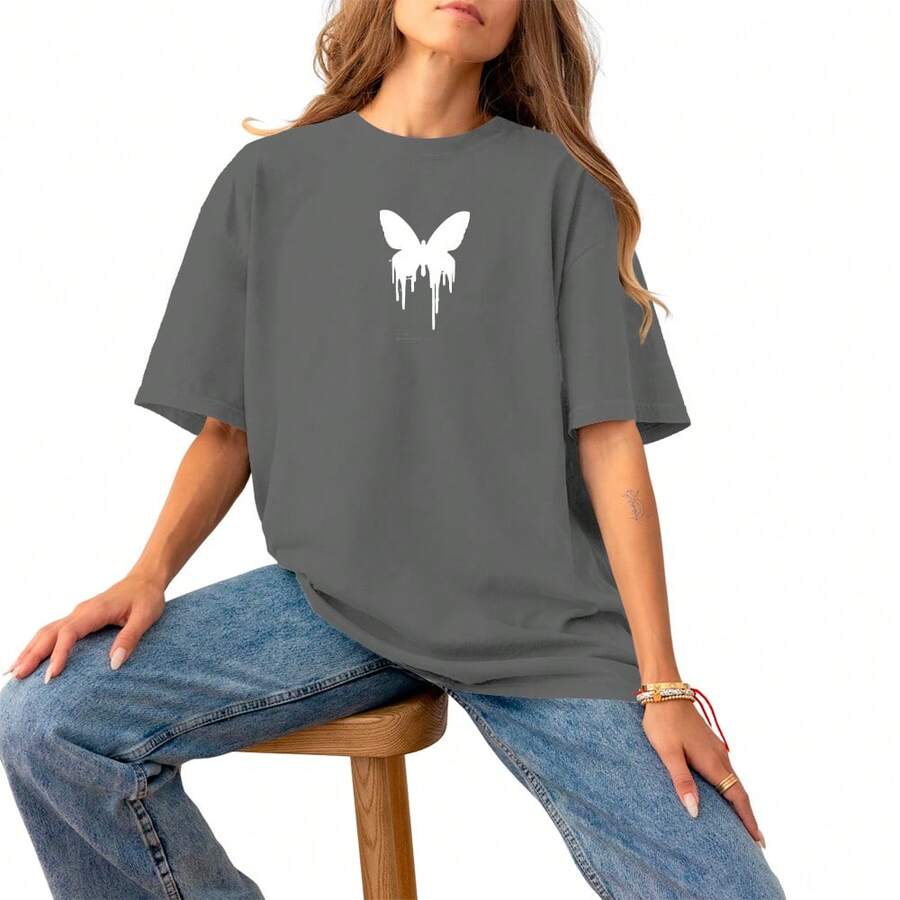 Women's Basic Printed Blouse For Any Occasion Cotton - Xám - Xem 1