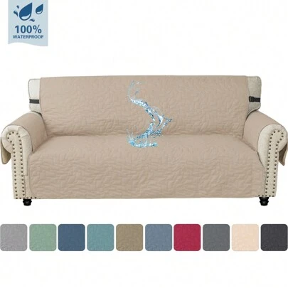  Ystyle 1/2/3/4 Seater Armchair Cover With Armrests, Waterproof Slipcover, Universal Sofa Cover Scratch-Proof For Cats, Stainproof Quilted Armchair Cover