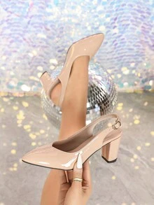 Giày cao gót đế xuồng thời trang mới mùa hè dành cho nữ, giày cao gót quai mảnh gợi cảm dự tiệc, giày cao gót đế dày rỗng đa năng - Màu be - Xem 3