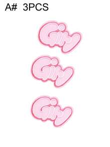 1 套 3/8 件粉色系列刺绣补丁卡通粉色涤纶熨烫补丁缝制蝴蝶结爱心电视蝴蝶女孩英文字母 DIY 装饰配件适用于背包、牛仔裤、夹克、T 恤、帽子、连衣裙等 - 混搭 - 查看 12