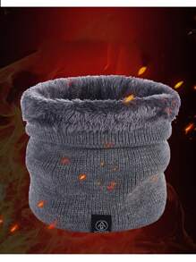 Winter Outdoor Warm Fleece Neck Gaiter And Knit Ski Balaclava Hood Mask, Unisex - Multicolor - View 4