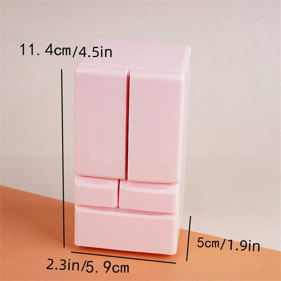 1pc Mini Fridge, Dollhouse Dual Door Refrigerator, Miniature Food Toy