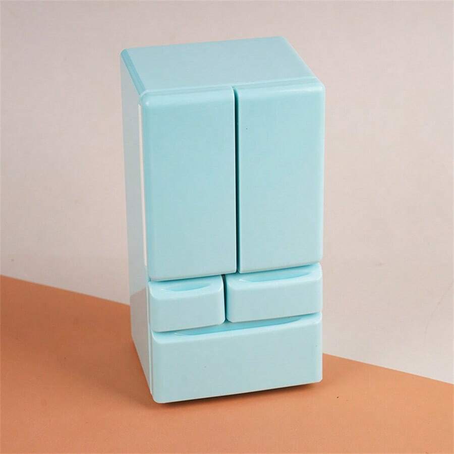 1pc Mini Fridge, Dollhouse Dual Door Refrigerator, Miniature Food Toy