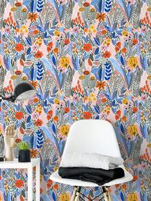 彩色花卉即剥即贴壁纸 - 17.7 英寸 X 6.5 英尺或 9.8 英尺卷 | 易于粘贴的乙烯基、可拆卸植物墙贴花，适用于客厅、卧室、厨房 | 防水家居装饰即剥即贴壁纸，适用于客厅即剥即贴壁纸 - 彩色 - 查看 7