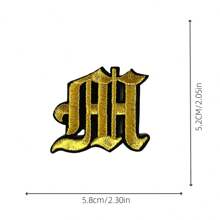 1 Pièce Optionnelle Alphabet Noir Edge Patch Brodé, Fer Sur/insignes, Vêtements Et Accessoires Décoration