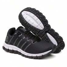 Men's Sports Shoes Training Gym Running Walking Light And Soft - 黑色 - 查看 3