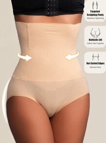 2 Pcs High Waist Contorl Tummy Panties Seamless Women's Shapewear Body Shaper Waist Trainer Slimming Falt Belt Sheath Woman Shaping Panty Ladies Briefs Underwear - Apricot - View 2