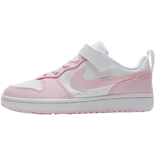 Nike 童鞋女孩休閒板鞋COURT BOROUGH魔鬼氈兒童運動鞋 DV5457-105 - 白/泡沫粉 - 查看 1